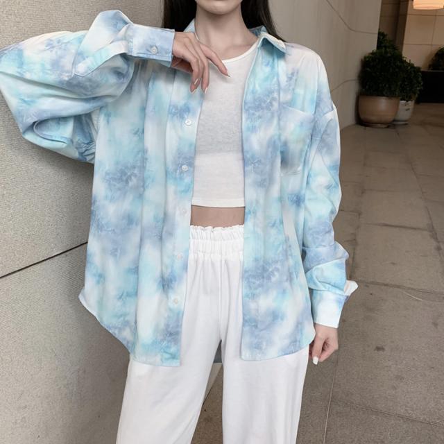 タイダイ染め シャツ レディース 薄手 送料無料 即日発送-4