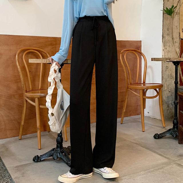 ストレートパンツ 美脚 セミワイドパンツ 送料無料 即日発送-4