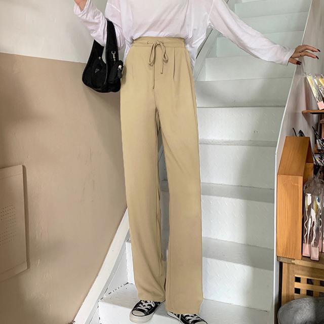 ストレートパンツ 美脚 セミワイドパンツ 送料無料 即日発送-7