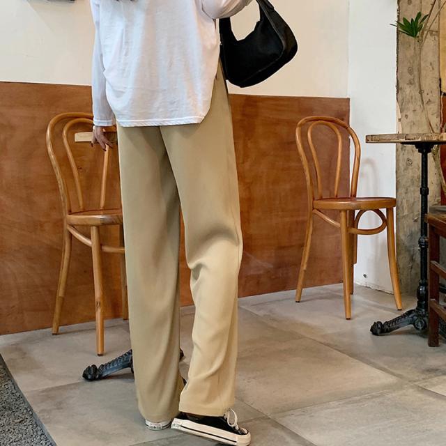 ストレートパンツ 美脚 セミワイドパンツ 送料無料 即日発送-8