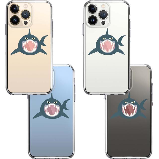 iPhone13Pro ケース クリアサメ リンゴ飲み込む スマホケース 側面ソフト 背面ハード ハイブリッド 送料無料-1