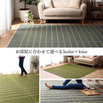 ラグ 約240×320cm い草 自然素材 シンプル ボーダー 裏面すべり止め付き 滑りにくい 抗菌防臭 NCXシルフ 送料無料-8