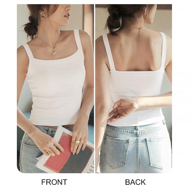 キャミソール レディーストップス 白黒 送料無料 即日発送-4