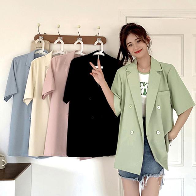 半袖テーラードジャケットオルチャン夏 送料無料 即日発送-3