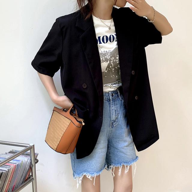 半袖テーラードジャケットオルチャン夏 送料無料 即日発送-4