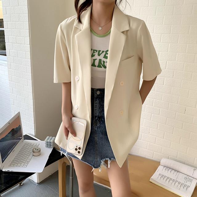 半袖テーラードジャケットオルチャン夏 送料無料 即日発送-5