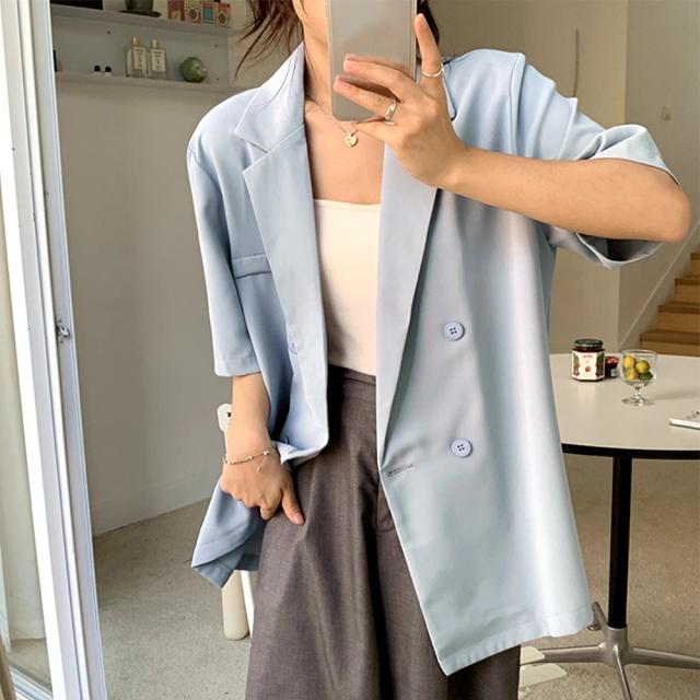 半袖テーラードジャケットオルチャン夏 送料無料 即日発送-8