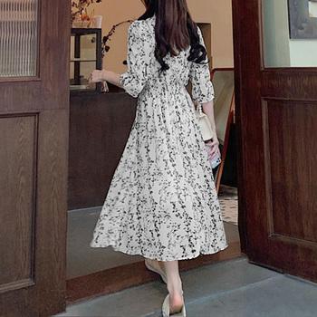 ワンピース 花柄 フレアワンピース春夏カシュクール風 送料無料 即日発送-9