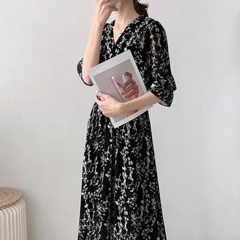 ワンピース 花柄 フレアワンピース春夏カシュクール風 送料無料 即日発送-4