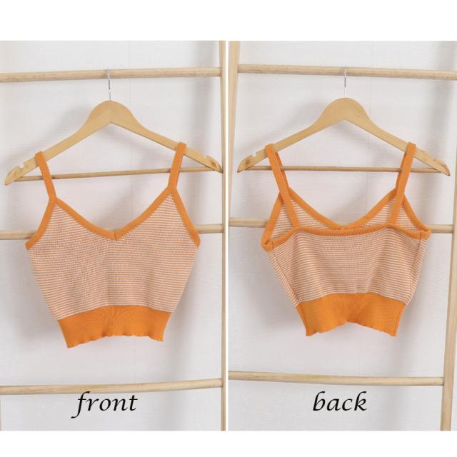 キャミソール ボーダー柄 ショート丈 送料無料 即日発送-2