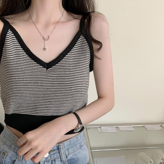 キャミソール ボーダー柄 ショート丈 送料無料 即日発送-5