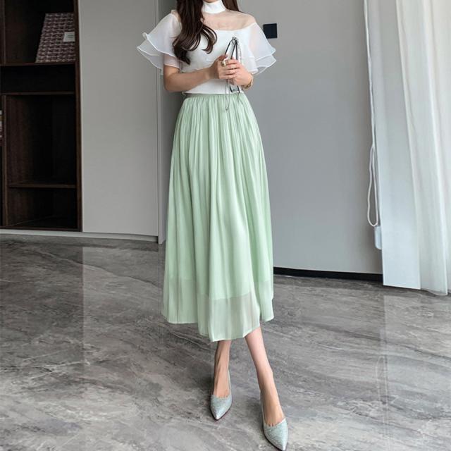 フレアスカート キャザー ロングスカート 送料無料 即日発送-9