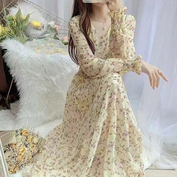 ワンピース ウエストシャーリング花柄ロングワンピース 送料無料 即日発送-6