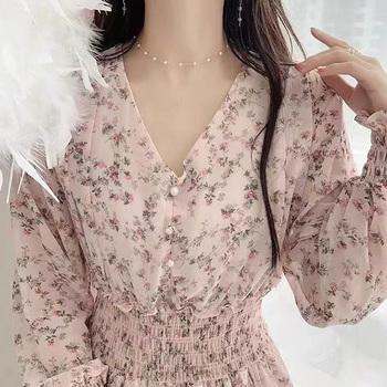 ワンピース ウエストシャーリング花柄ロングワンピース 送料無料 即日発送-7