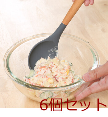 シリコンキッチンツール スプーン 6セット 送料無料-3
