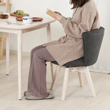 ダイニングチェア クラム ファブリック BR WHW 送料無料-17