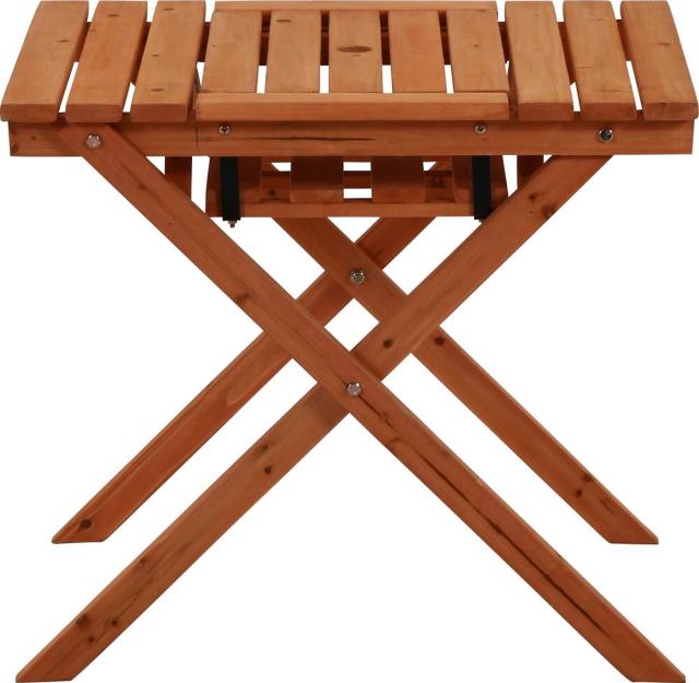 杉材BBQテーブル＆ベンチミニ コンロスペース付 送料無料-4