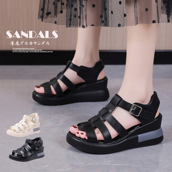 サンダル グルカサンダル 夏レディース厚底サンダル 送料無料 即日発送-0