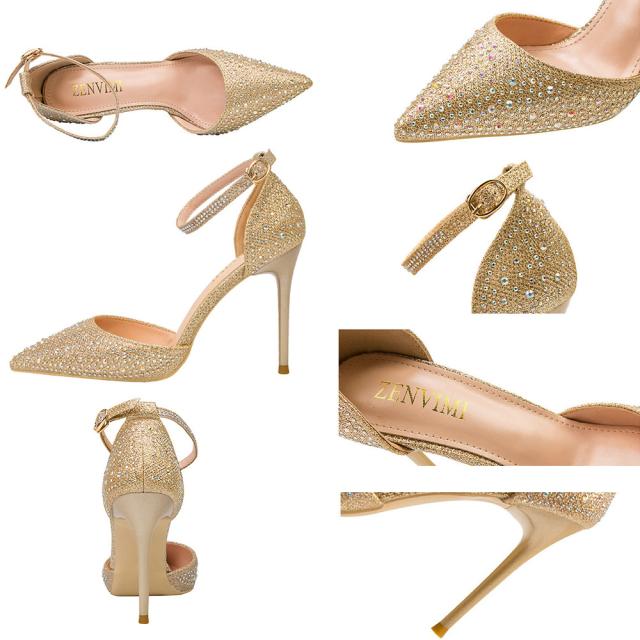 ハイヒール パンプス キラキラ ビジュー 送料無料 即日発送-2