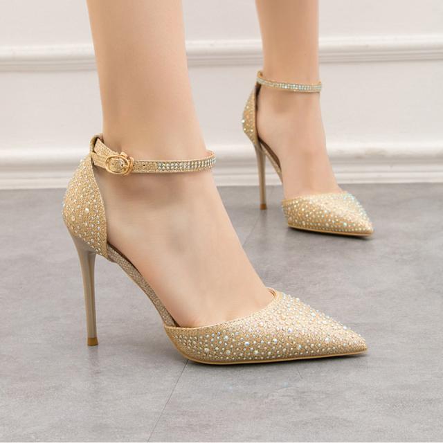 ハイヒール パンプス キラキラ ビジュー 送料無料 即日発送-6