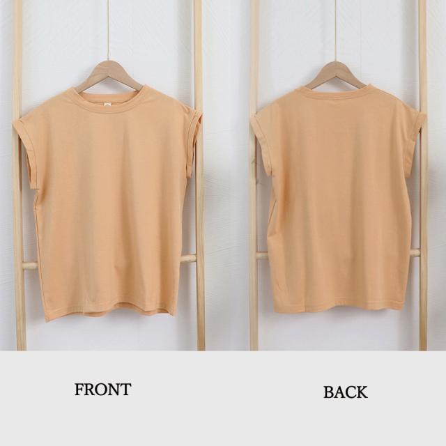 フレンチスリーブ無地シャツ大人カジュアル 送料無料 即日発送-2