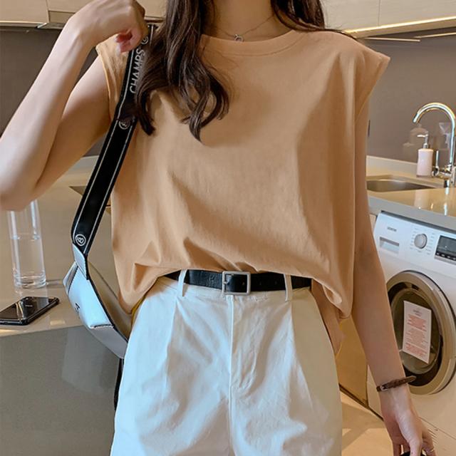 フレンチスリーブ無地シャツ大人カジュアル 送料無料 即日発送-6