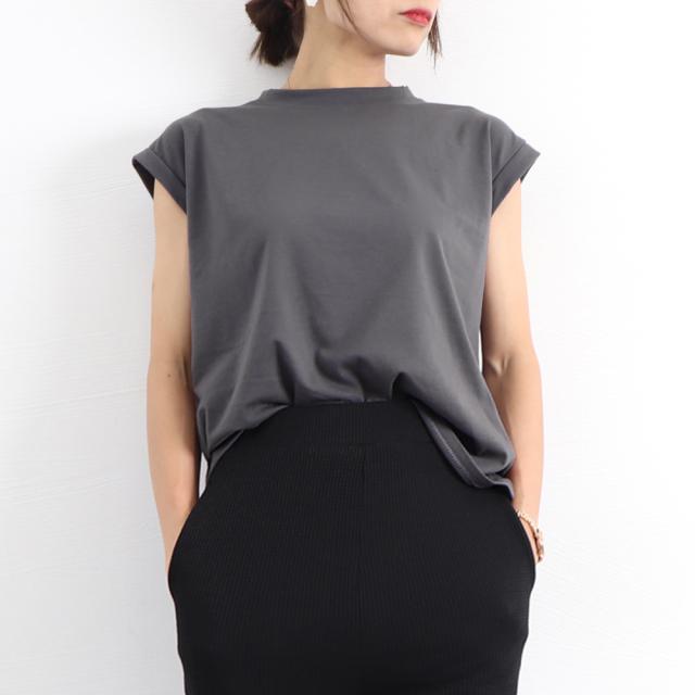 フレンチスリーブ無地シャツ大人カジュアル 送料無料 即日発送-7