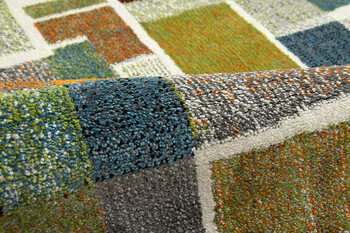 カーペット トルコ製 ウィルトン織り 約133×190cm カーペット カラフル 幾何柄 抗菌防臭 エデン RUG 送料無料-3