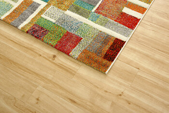 カーペット トルコ製 ウィルトン織り 約133×190cm カーペット カラフル 幾何柄 抗菌防臭 エデン RUG 送料無料-5