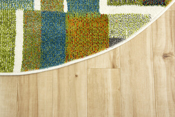 カーペット トルコ製 ウィルトン織り 約133×190cm カーペット カラフル 幾何柄 抗菌防臭 エデン RUG 送料無料-8