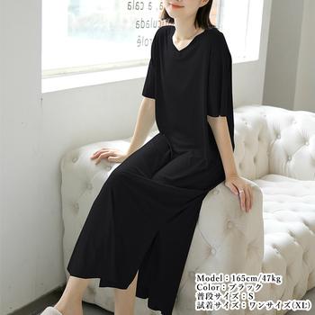 ワンピース Tシャツワンピース ロングワンピ 涼しい 送料無料 即日発送-4