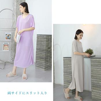 ワンピース Tシャツワンピース ロングワンピ 涼しい 送料無料 即日発送-8