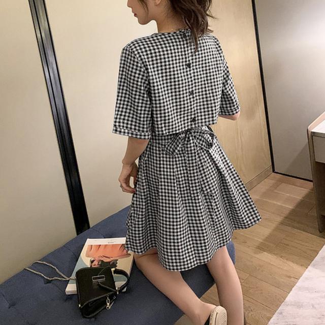 ワンピース ギンガムチェックワンピース レディース夏 送料無料 即日発送-9