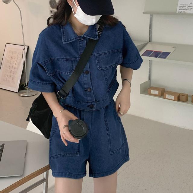 デニムセットアップ カジュアル上下インディゴ 送料無料 即日発送-7