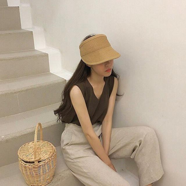 バイザーハット レディースストローハット 送料無料 即日発送-6