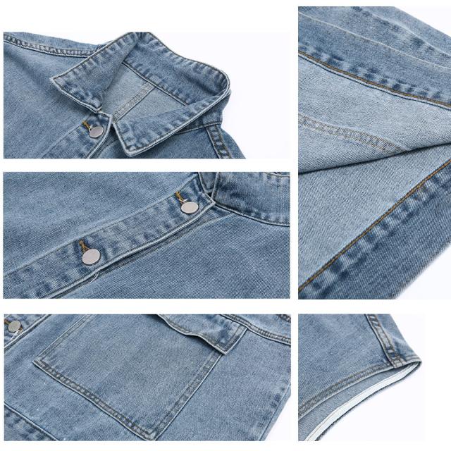 デニムベスト ジレ レディース 重ね着 送料無料 即日発送-3