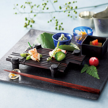 和食器 新 竹製八ツ橋 染竹 送料無料-1