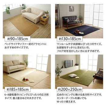 ラグ 約200×250cm 洗える 撥水 無地 シンプル 滑りにくい コンパクト モデルノ 折畳 送料無料-8