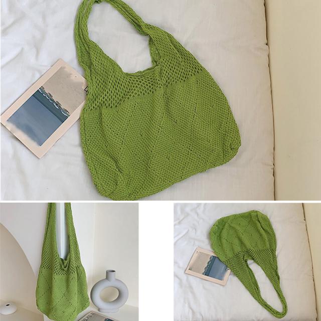 トートバッグ クロシェ編み ニットトートバッグ 鞄 送料無料 即日発送-8