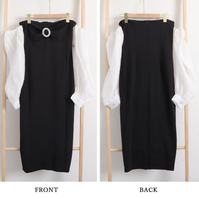 ワンピース パーティードレス ワンピースセクシー ブラック 送料無料 即日発送-2