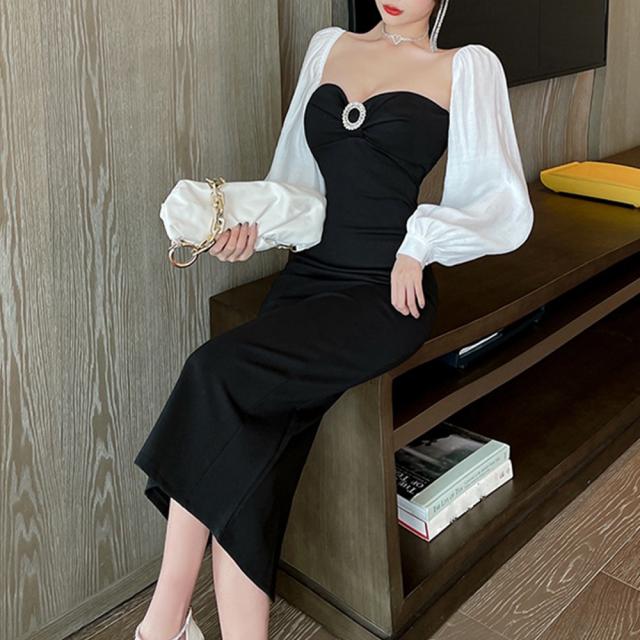 ワンピース パーティードレス ワンピースセクシー ブラック 送料無料 即日発送-5