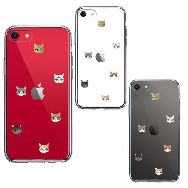 iPhoneSE ケース 第3世代 第2世代 クリア にゃんこ 猫だらけ スマホケース 側面ソフト 背面ハード ハイブリッド 送料無料-1