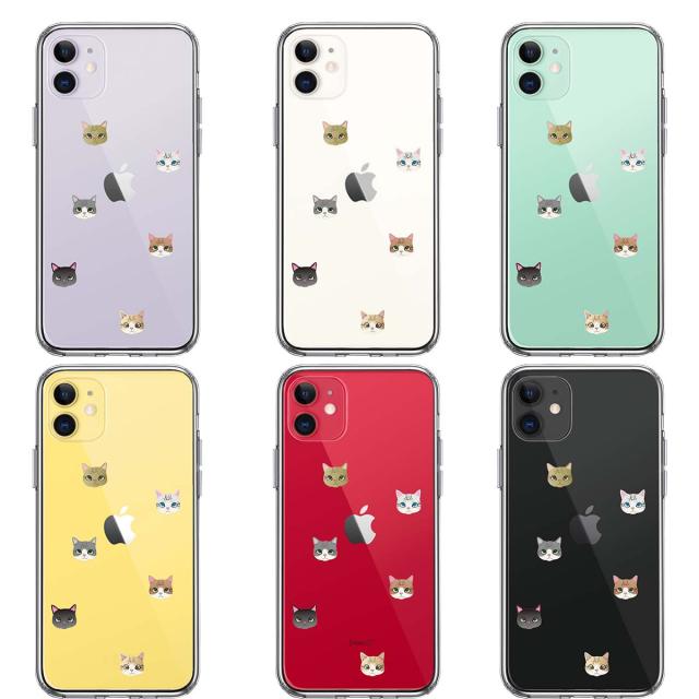 iPhone11 ケース クリア にゃんこ 猫だらけ スマホケース 側面ソフト 背面ハード ハイブリッド 送料無料-1