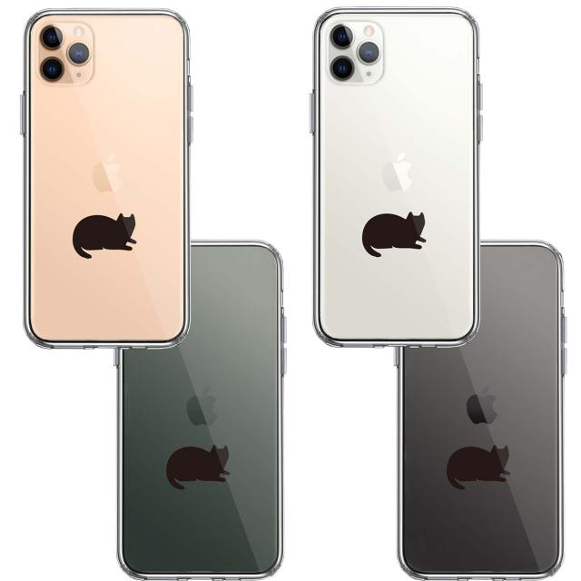 iPhone11pro ケース クリア にゃんこ 伏せ スマホケース 側面ソフト 背面ハード ハイブリッド 送料無料-1