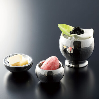 ステンレス槌目 二層珍味入　二層平珍味入 送料無料-4