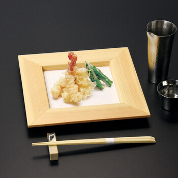 桧 正角皿 送料無料-1