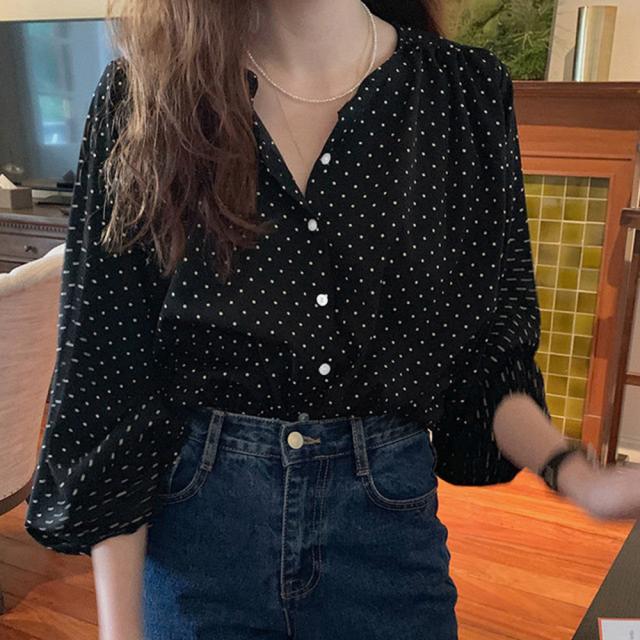 ドット柄ブラウス レディース シャツ 送料無料 即日発送-7