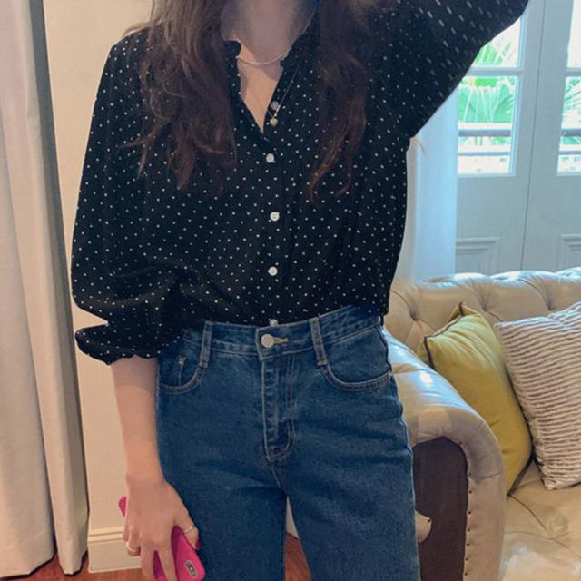 ドット柄ブラウス レディース シャツ 送料無料 即日発送-8