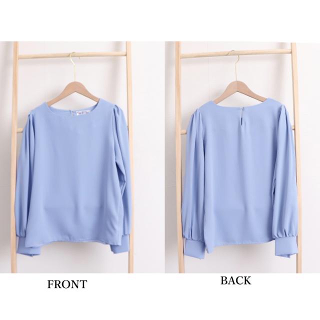 トップス クルーネック長袖シャツブラウス 送料無料 即日発送-2