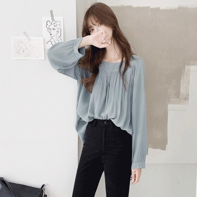 オフィスカジュアル シャツブラウス 薄手 送料無料 即日発送-7